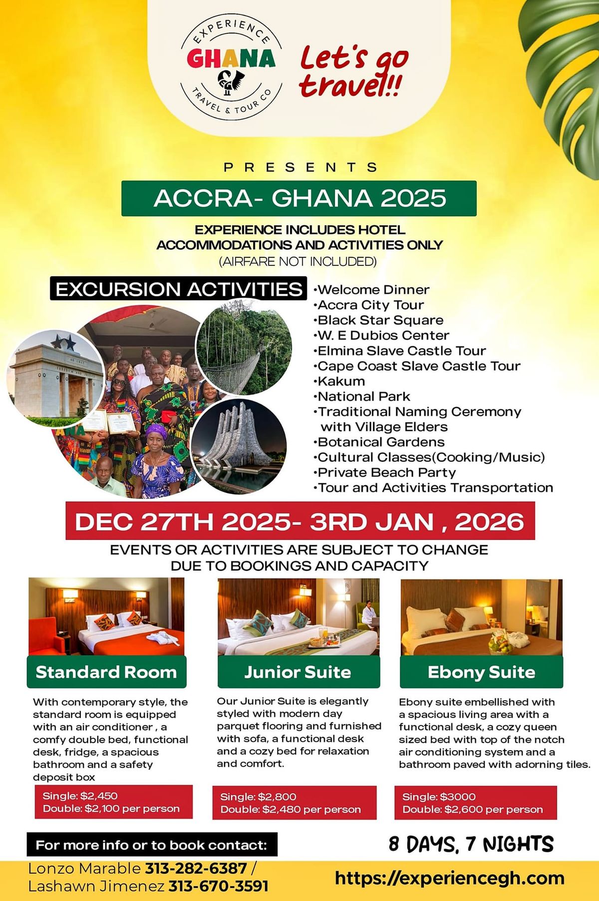 Let's Go Travel!! Ghana Dec 27-Jan 03 2026