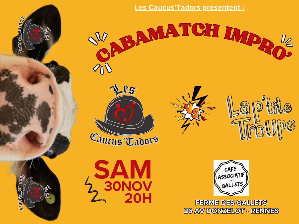 Match d'impro : Caucus'Tadors vs La P'tite Troupe (caf\u00e9 ouvert d\u00e8s 19h)