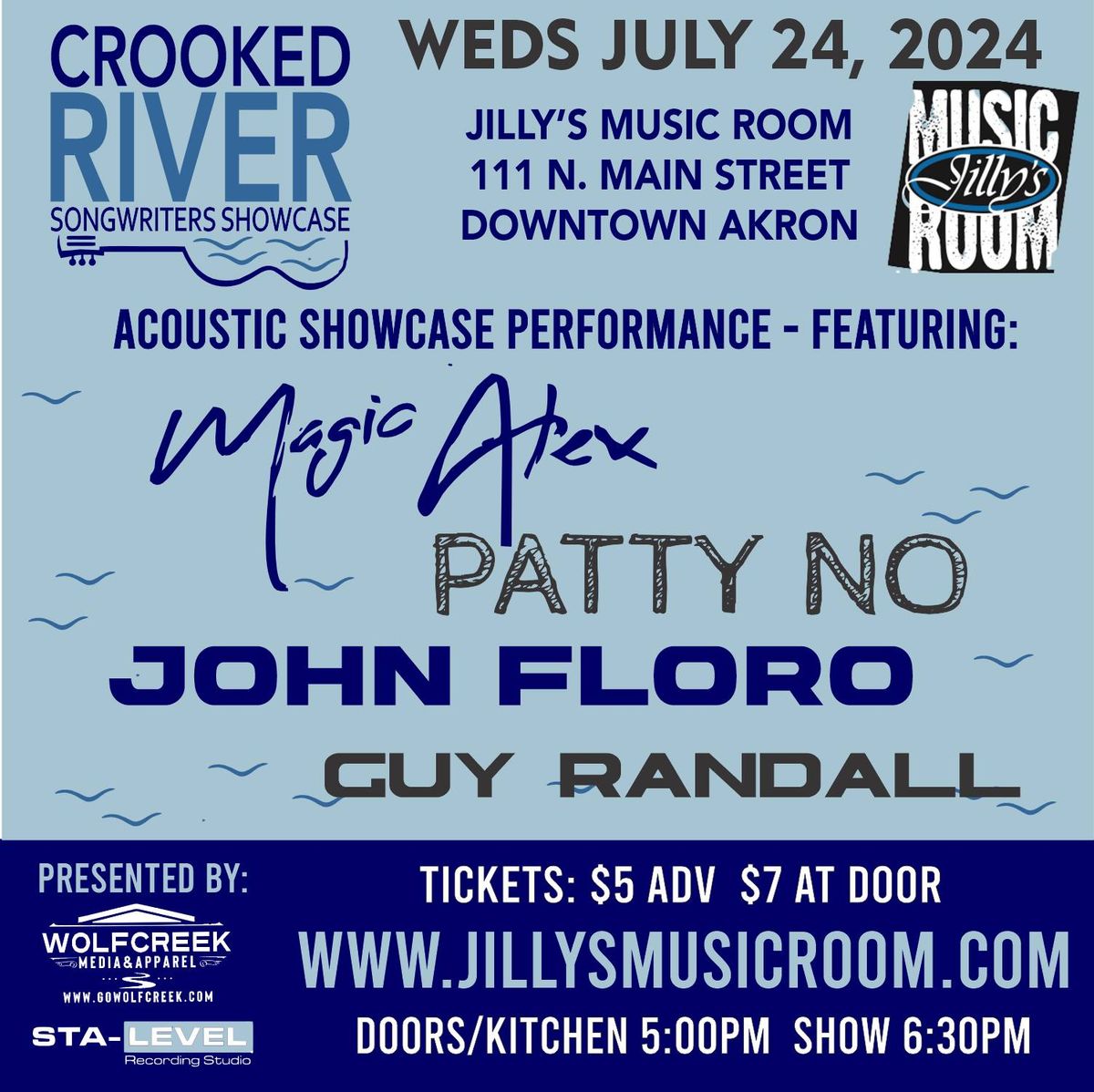 Crooked River Showcase | Magic Alex, Patty NO, John Floro, Guy Randall at Jilly's