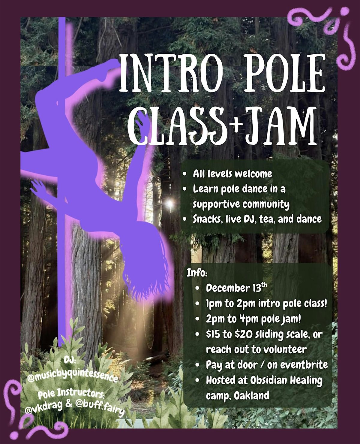 Obsidian Pole Jam and Intro Pole Class