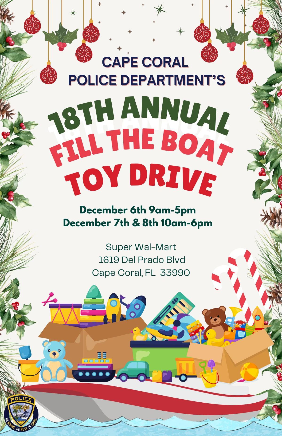 18th Annual Fill the Boat Toy Drive