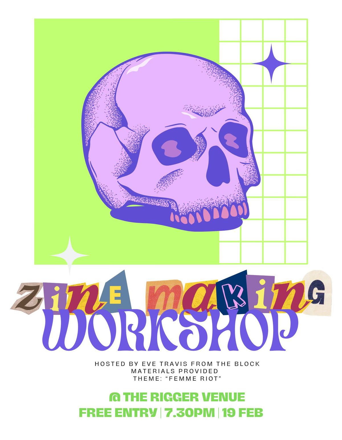 FREE Zine Making Workshop at The Rigger Venue | Host Eve Travis, Materials Provided, All Welcome