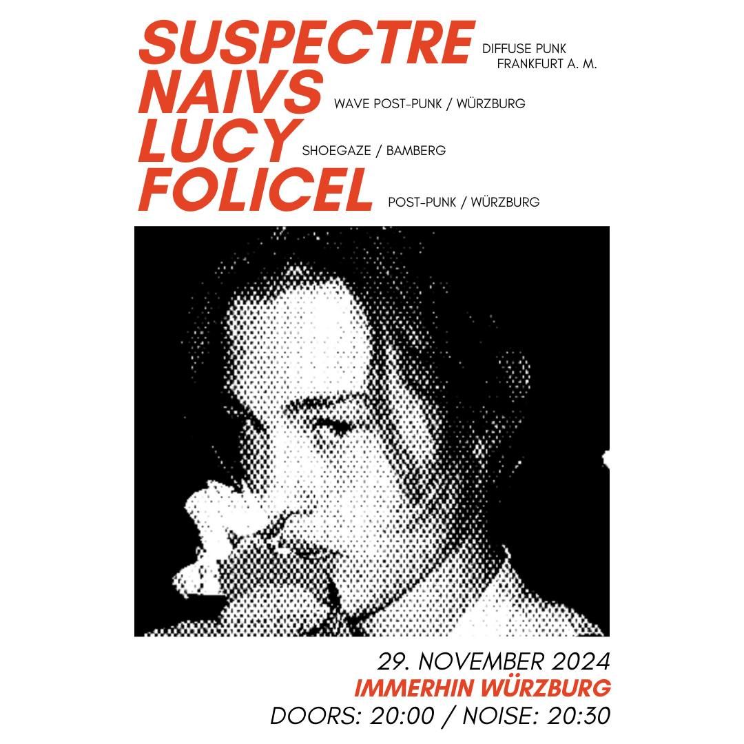 Postpunk-Konzert: Suspectre + Naivs + Lucy + Folicle