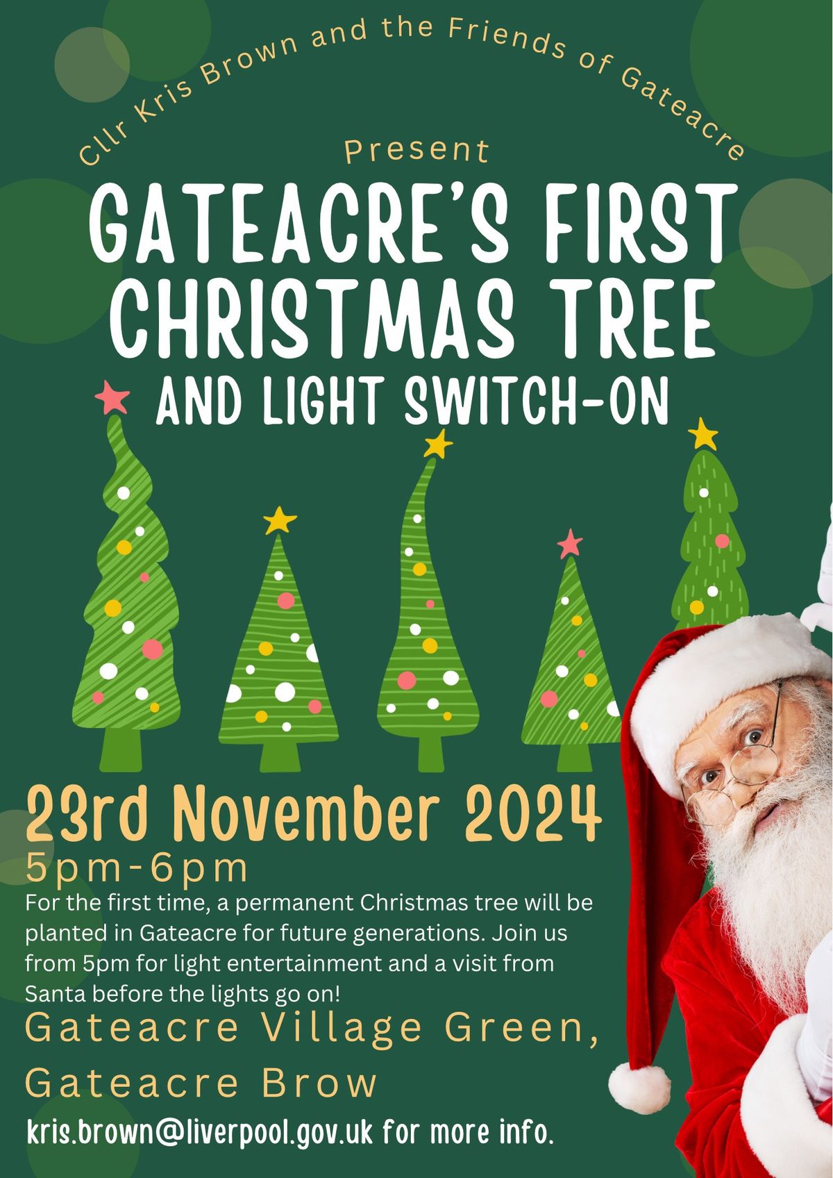 Gateacre\u2019s First Christmas tree light switch-on