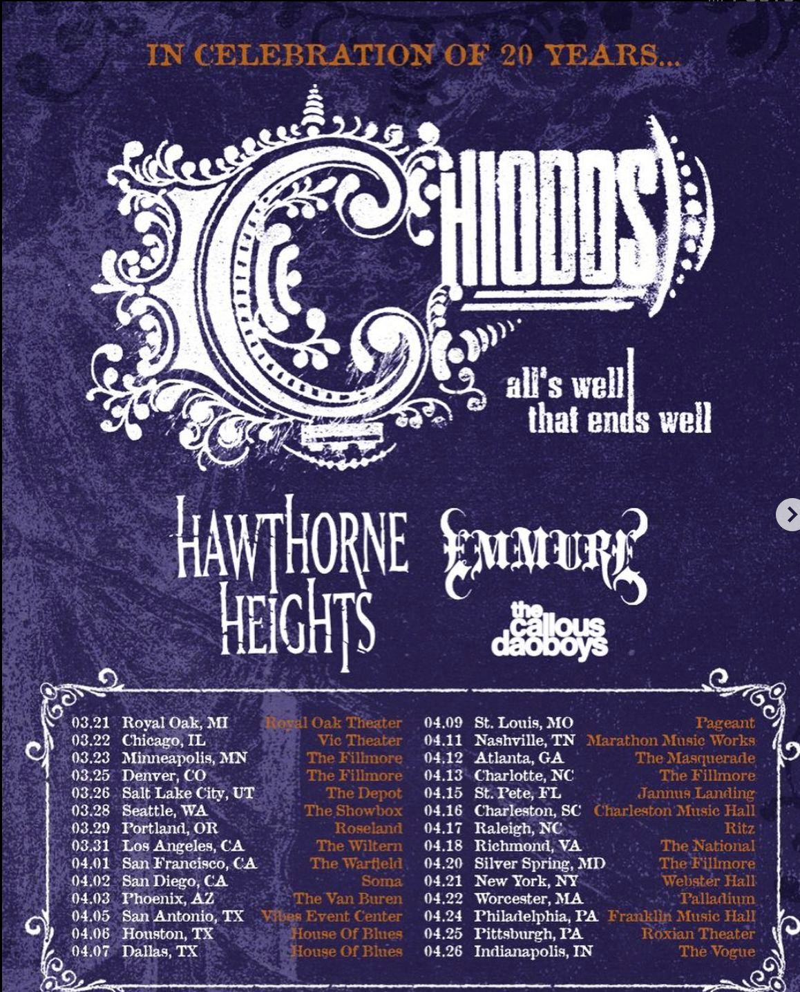 Chiodos at Royal Oak Music Theatre