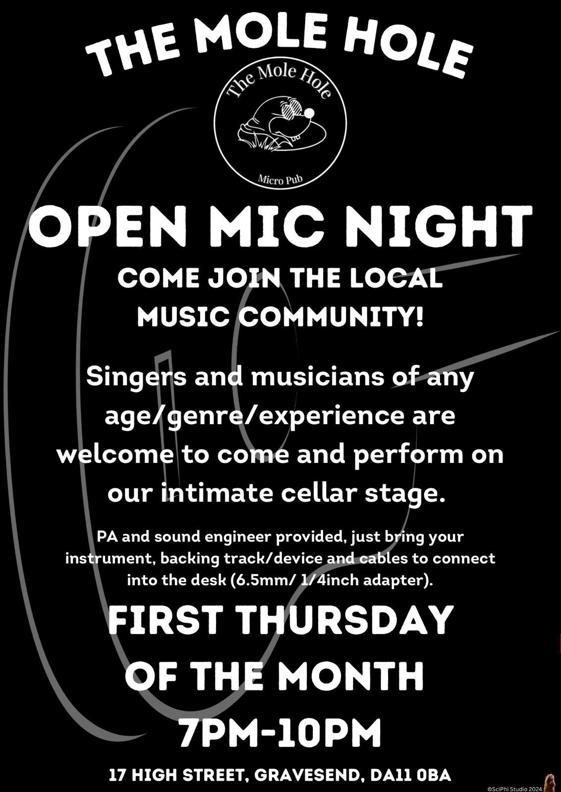 Mole Hole Open Mic Night: All Welcome!