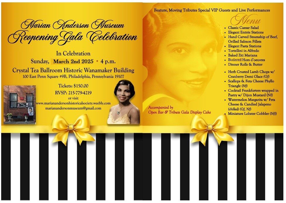 The Marian Anderson Museum and Historical Society Reopening Gala Celebration Event