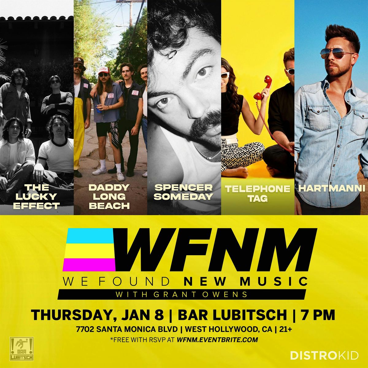 Daddy Long Beach, Spencer Someday, Lucky Effect, Hartmanni, Telephone Tag