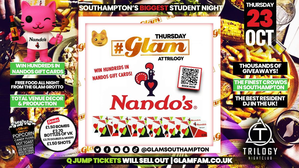 Glam Thursdays | \ud83d\ude0b NANDOS TAKEOVER \ud83d\ude0b |  Southampton's Best Student Night \ud83d\ude3b