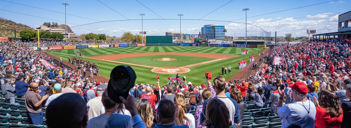 Spring Training - San Francisco Giants at Los Angeles Angels at Tempe Diablo Stadium