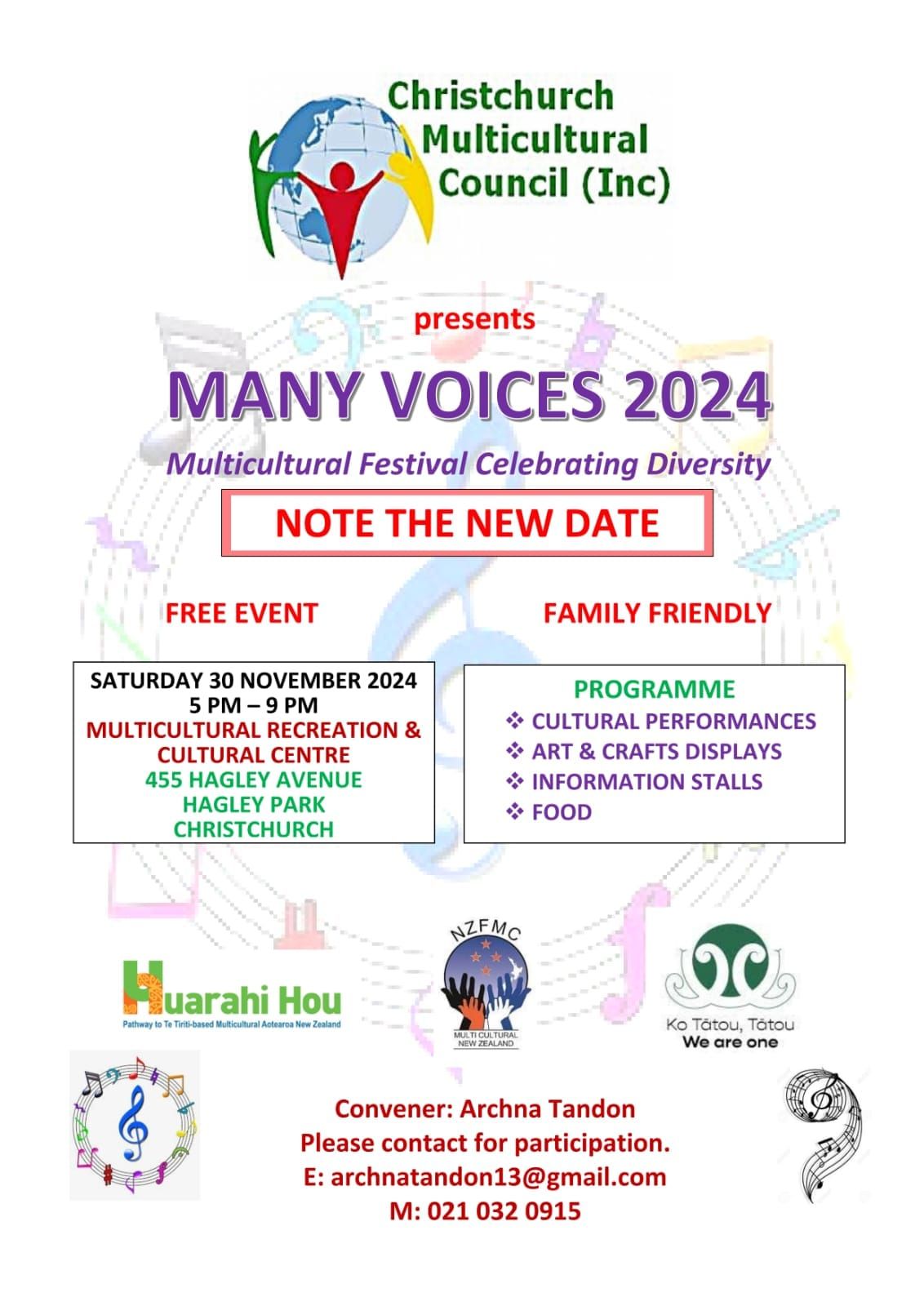 CHRISTCHURCH MULTICULTURAL FESTIVAL - MANY VOICES 2024