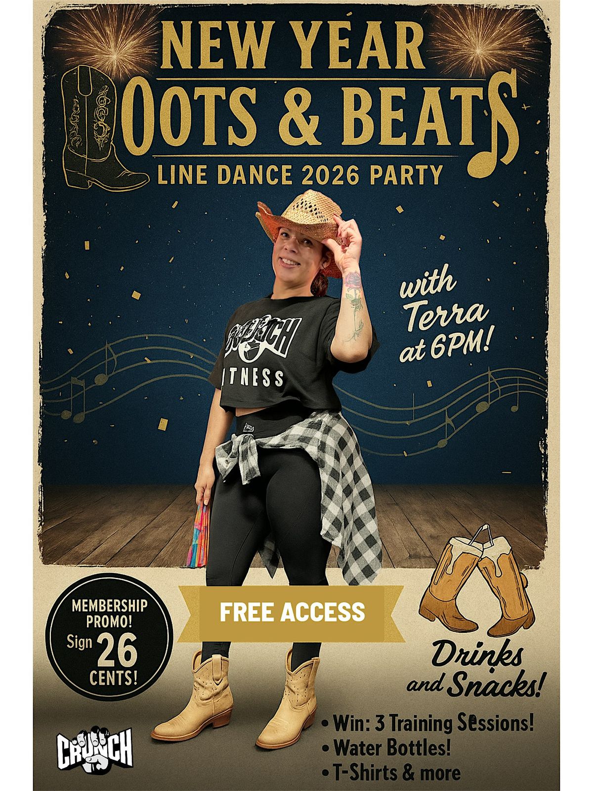 Boots & Beats Line Dance Party \u2013 January 1st at 6 PM!