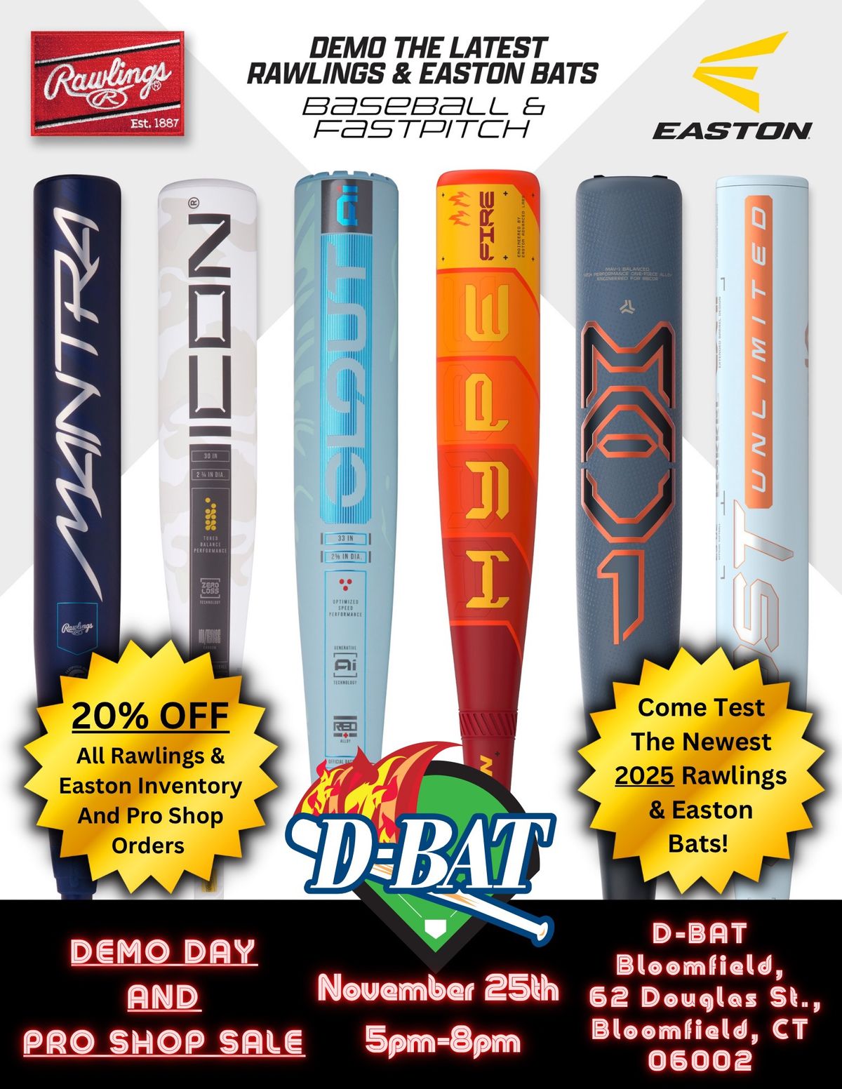 \u26be\ufe0f Black Friday Demo Day & Pro Shop Sale \u2013 Rawlings & Easton Bats \u26be\ufe0f