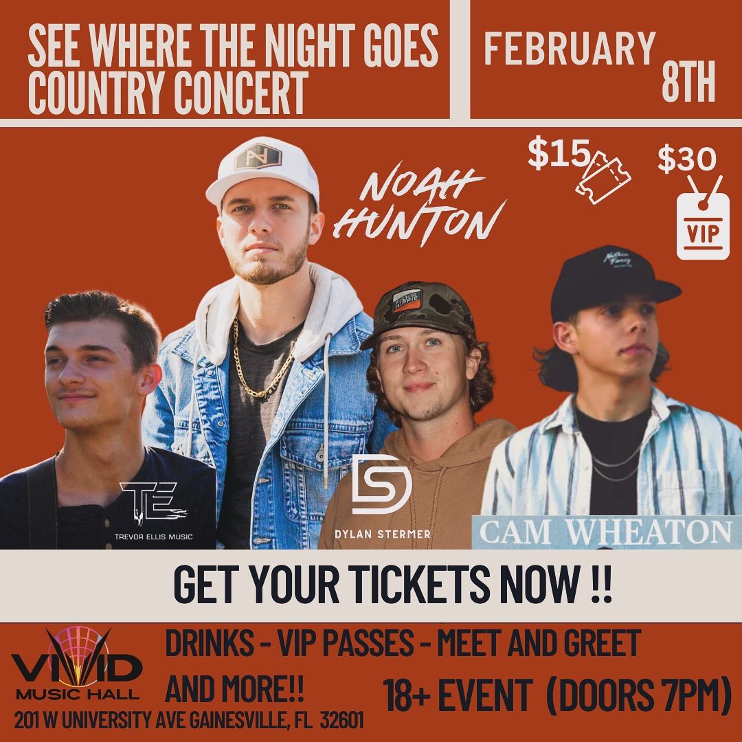 See where the night goes country concerts