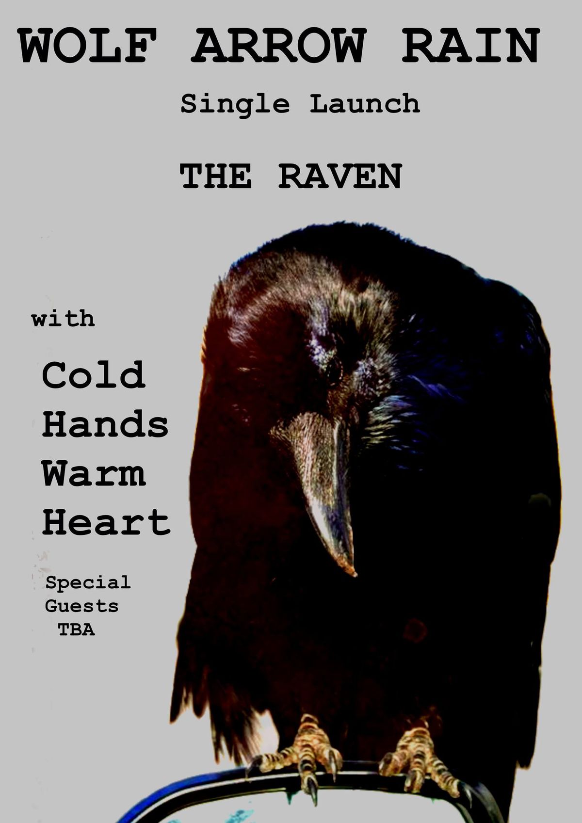 WOLF ARROW RAIN Single Launch 'THE RAVEN' Supported by COLD HANDS WARM HEART and Special Guest TBA