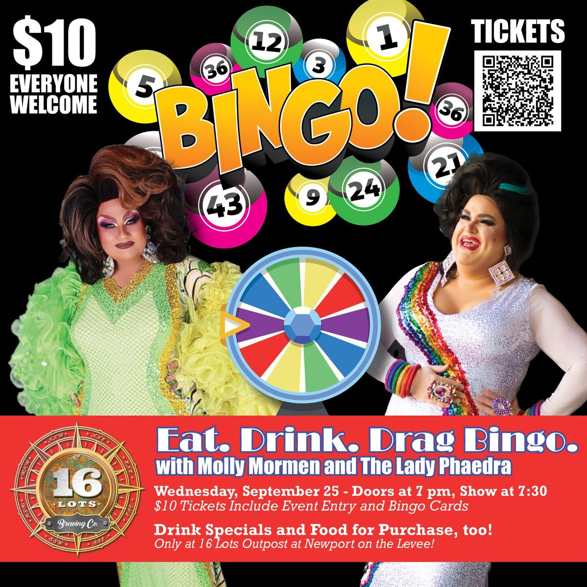 September Drag Bingo at 16 Lots Southern Outpost