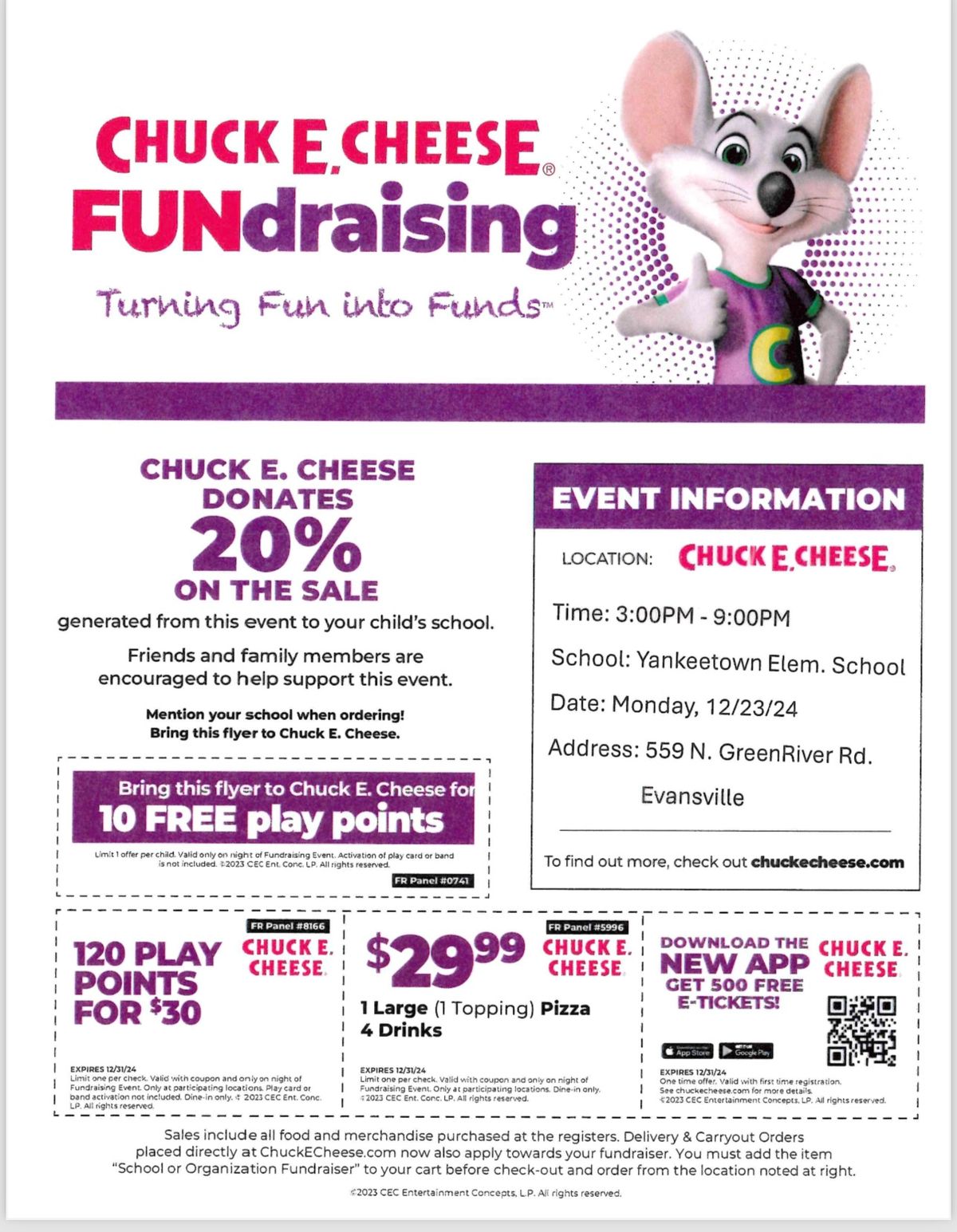 Chuck E Cheese Give Back