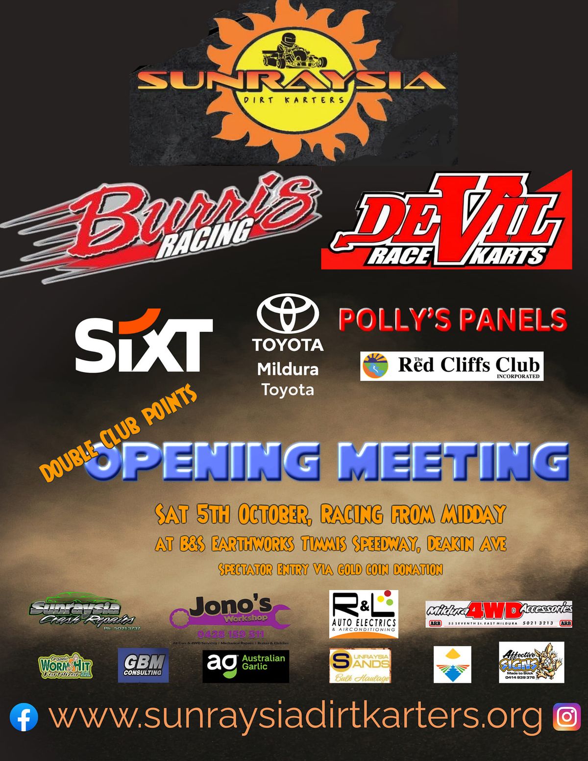 Opening Meeting for Devil Race Karts \/ Burris Tyres Sunraysia Dirt Karters