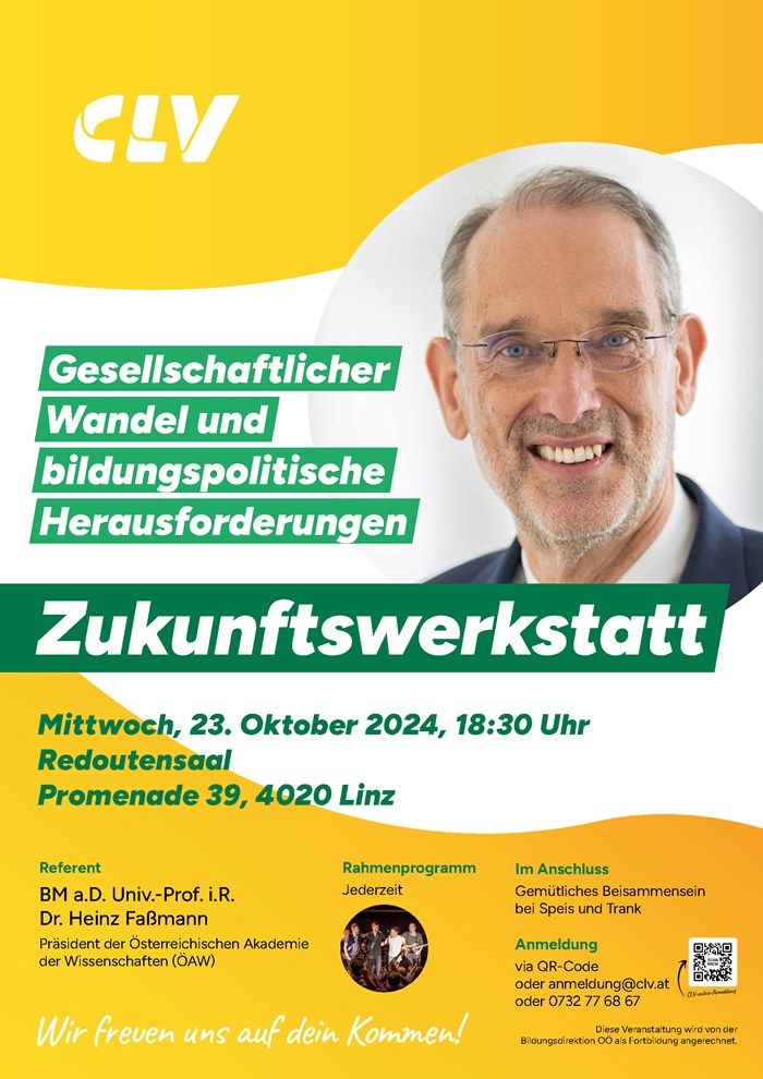 CLV-Zukunftswerkstatt mit BM a.D. Univ.-Prof. i.R. Dr. Heinz Fa\u00dfmann Pr\u00e4sident der \u00d6AW