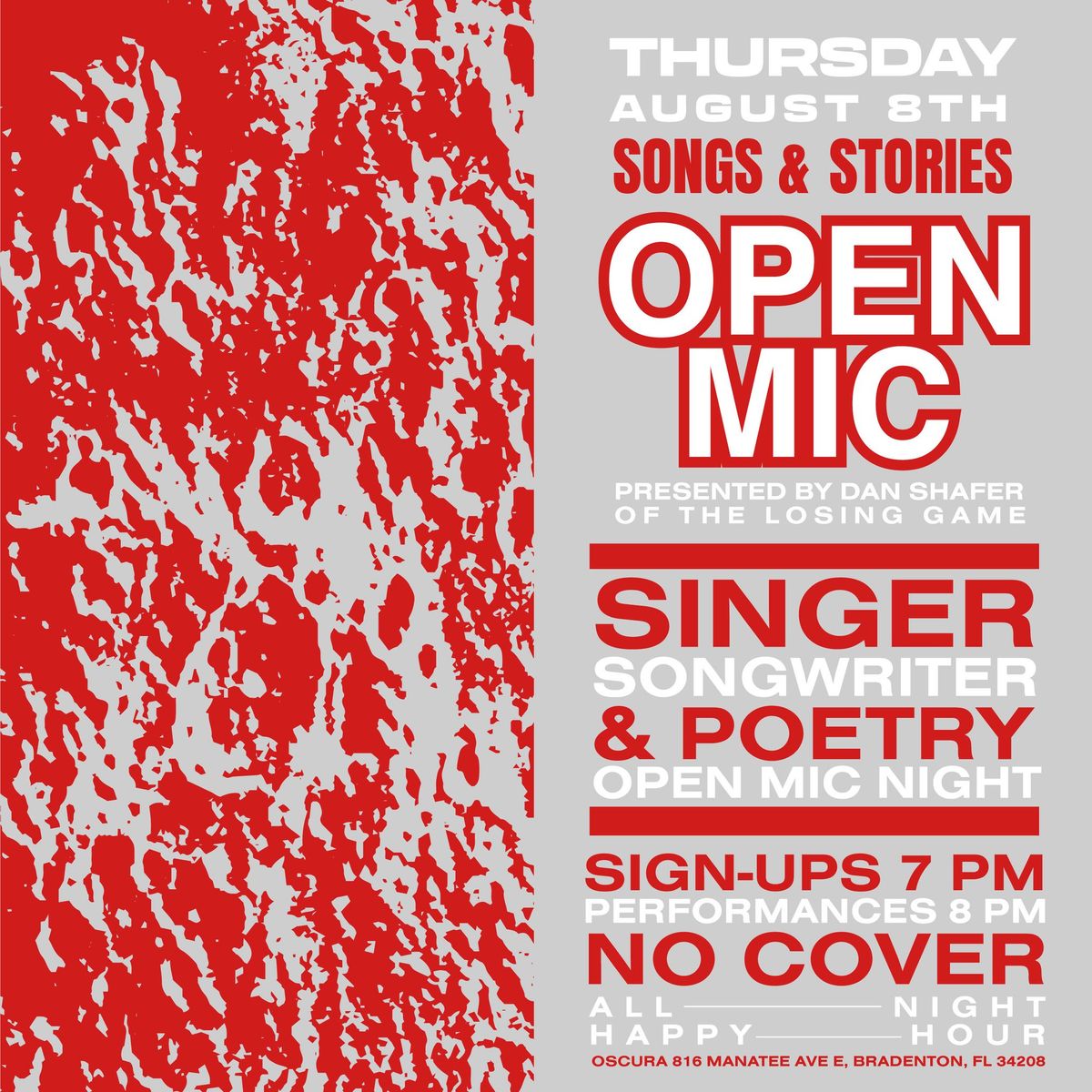 Oscura Open Mic Night - Songs & Stories