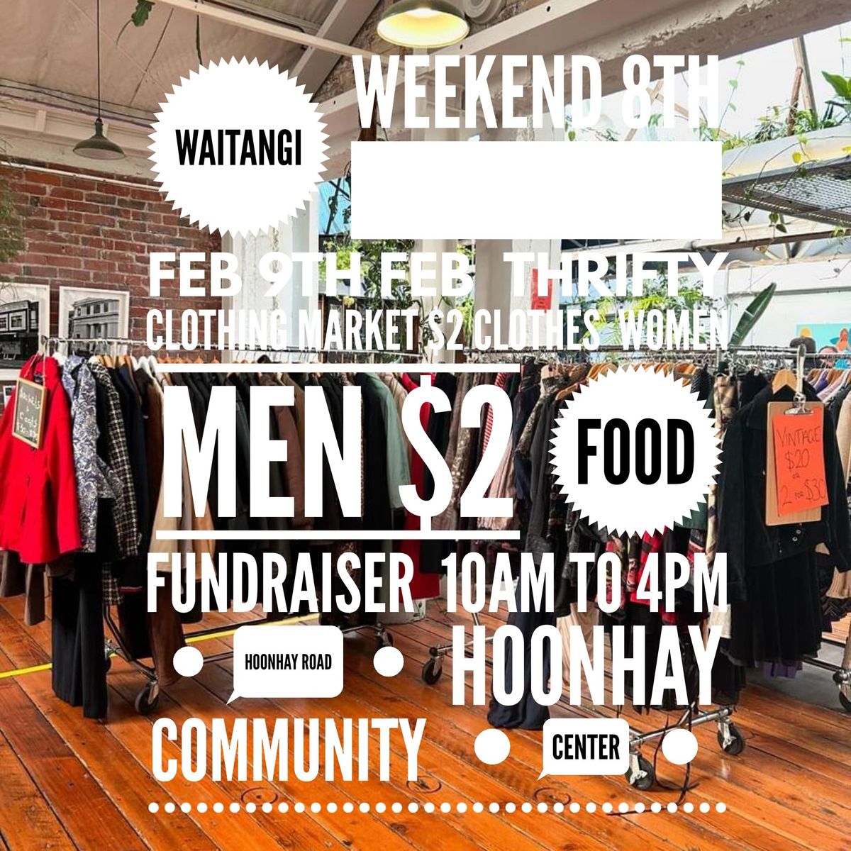 Pop Up $2 Thrifty  Market Day Waitangi Weekend