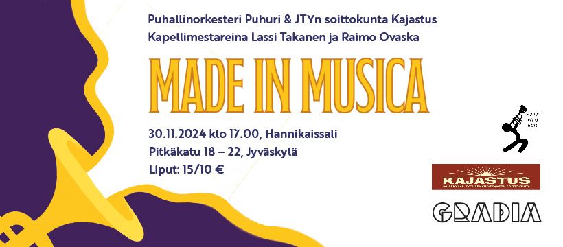 Made in Musica - Puhallinorkesteri Puhuri & JTY:n soittokunta Kajastus