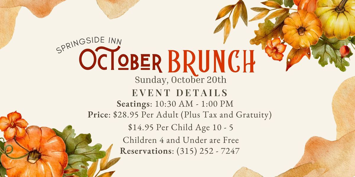 Springside Inn October Monthly Brunch