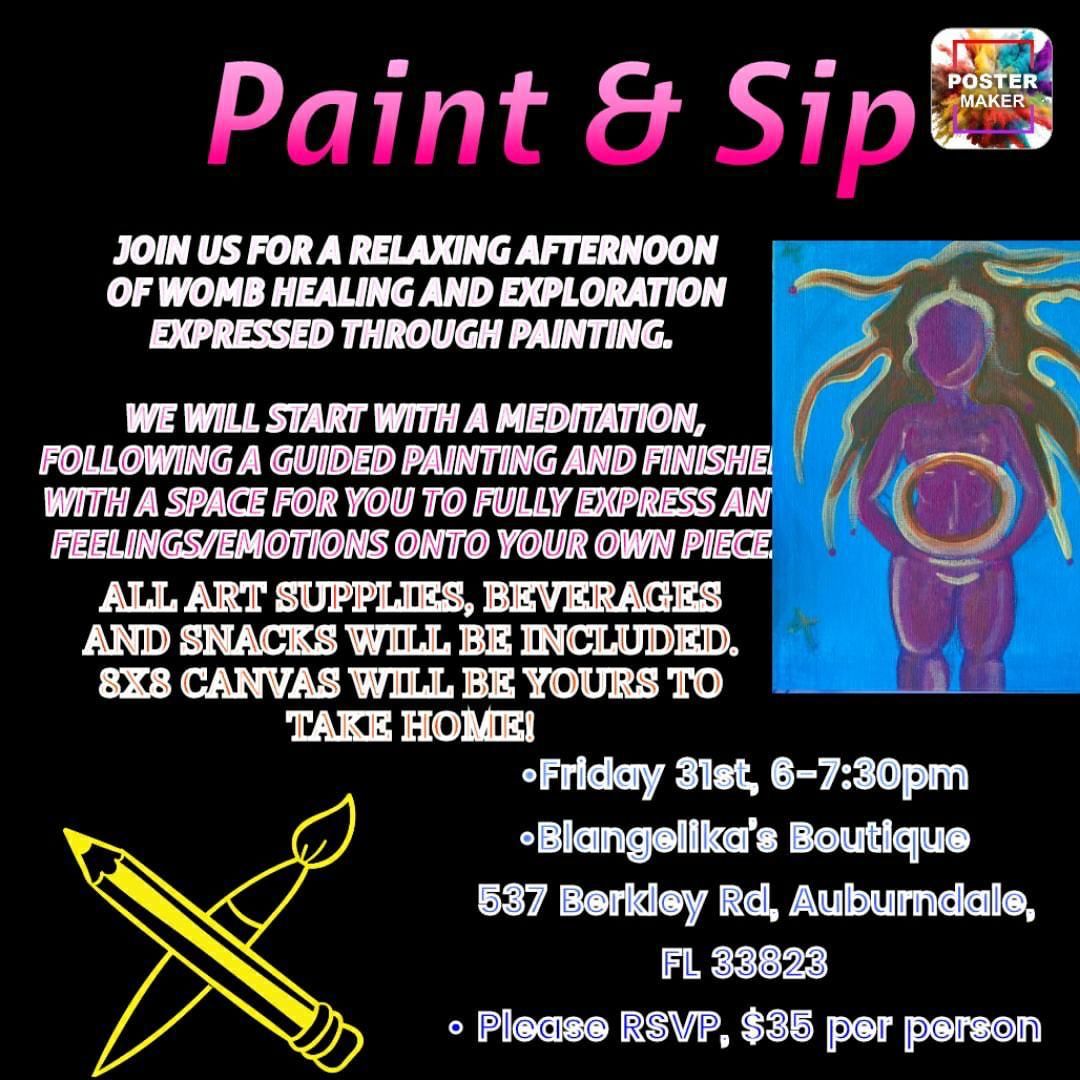 PAINT N SIP WITH YOUR WOMB