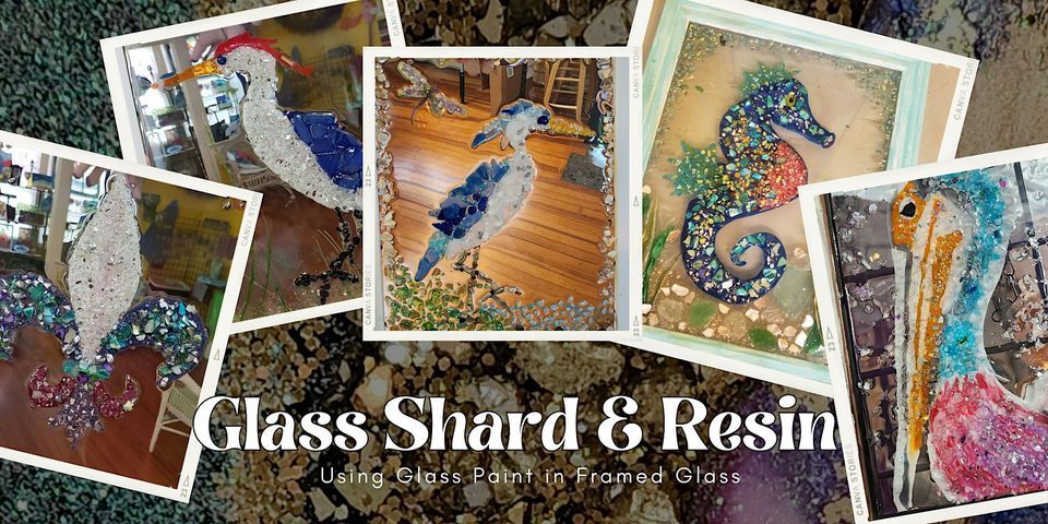 Glass Shard  and Resin Painting