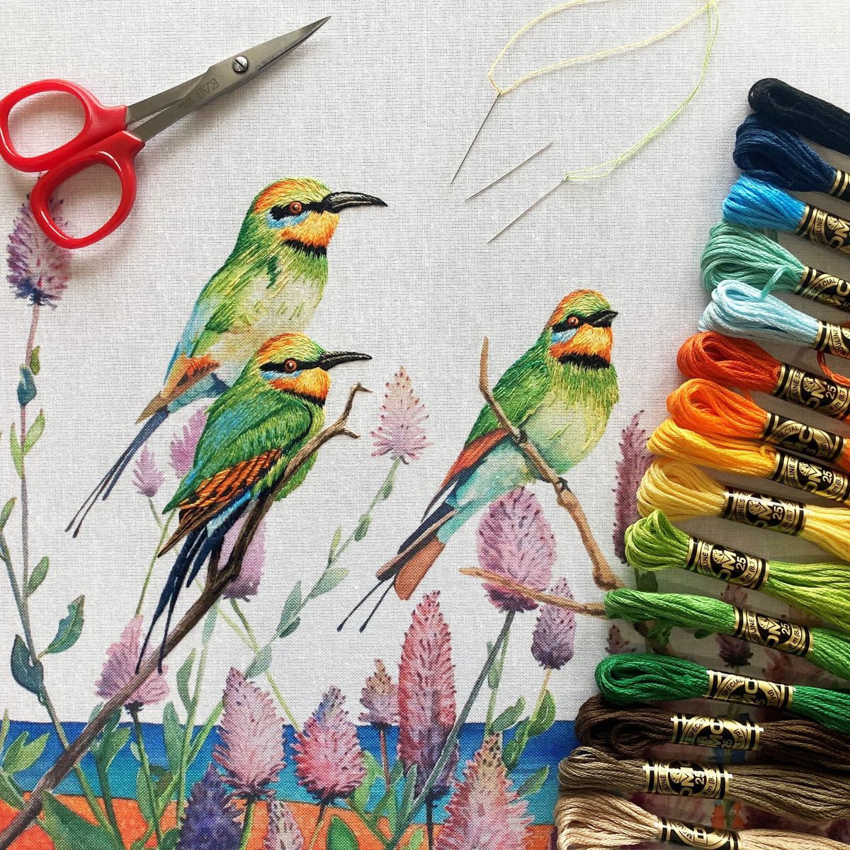 SOLD OUT - Bee Eaters in the Mulla Mulla -extra Helen Richmond workshop