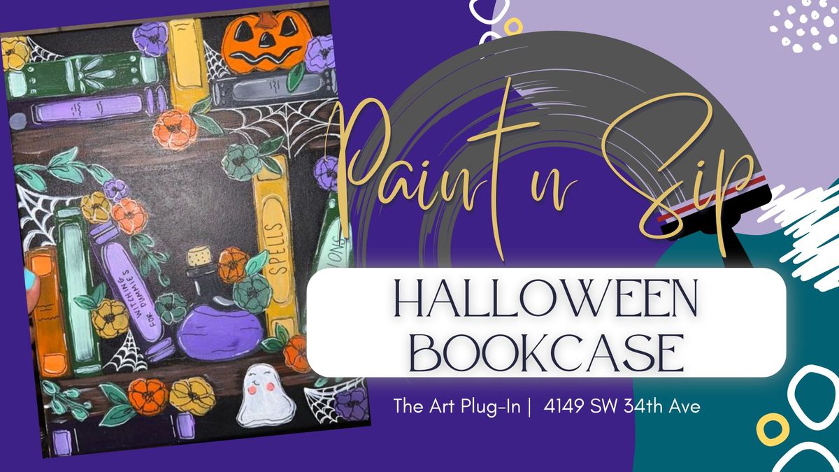 Paint n Sip - Halloween Bookcase