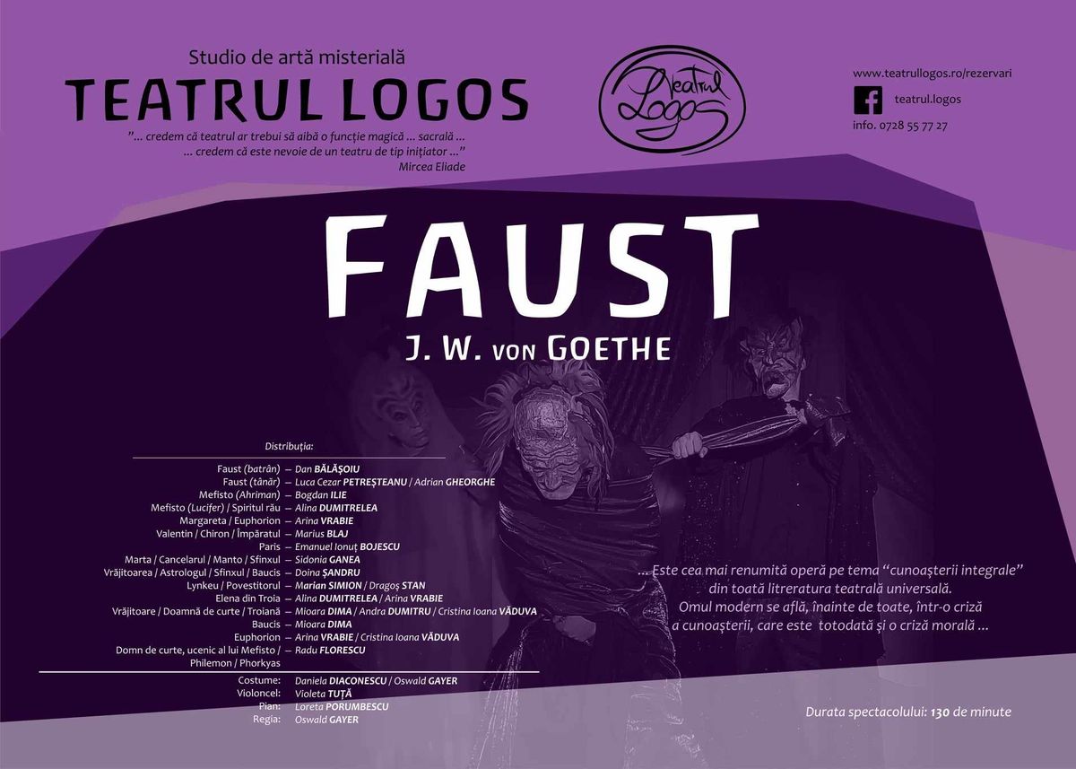 Spectacol Faust de Johann Wolfgang von Goethe| TEATRU