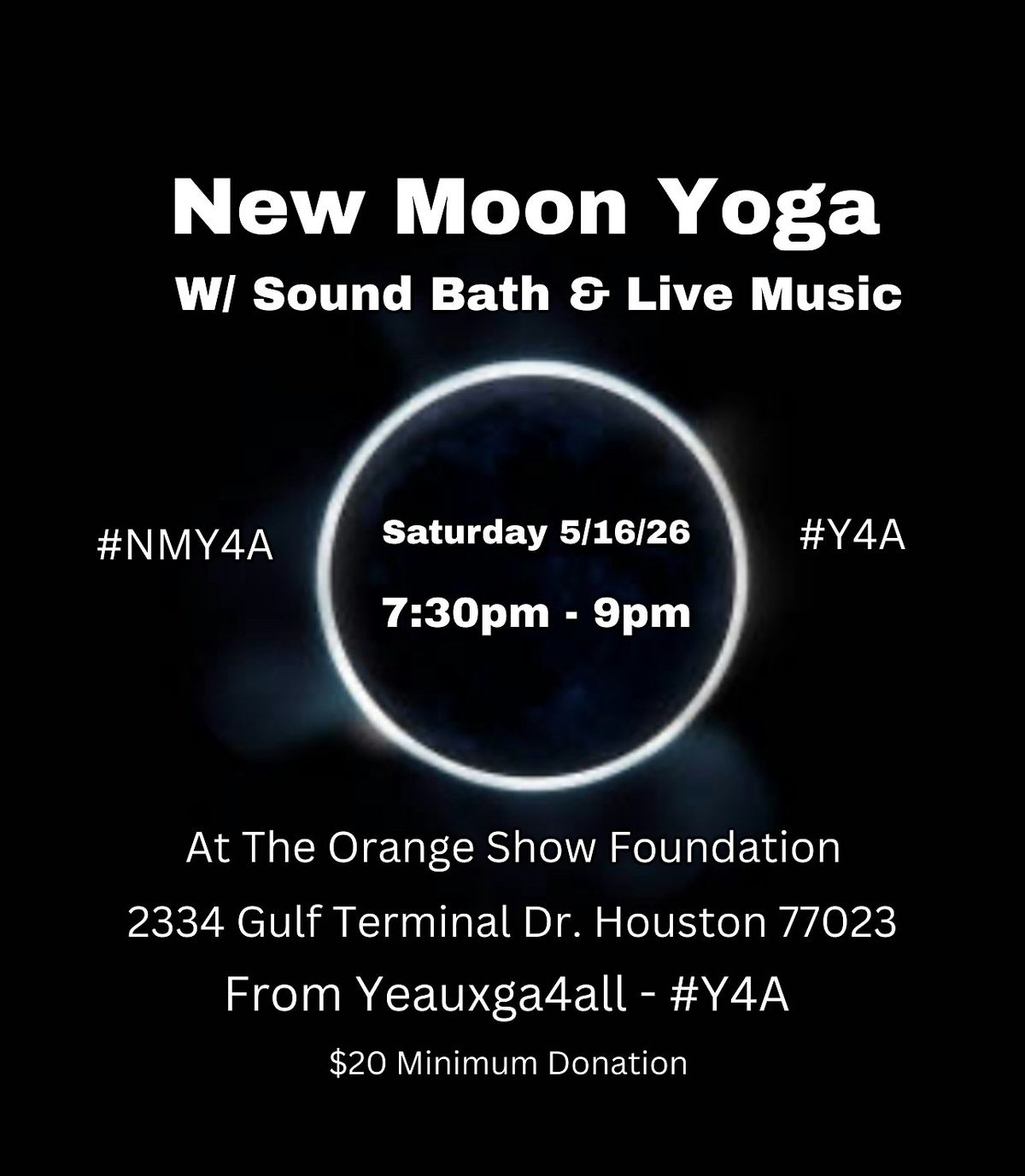 May New Moon Yoga with Live Music and Sound Bath at The Orange Show