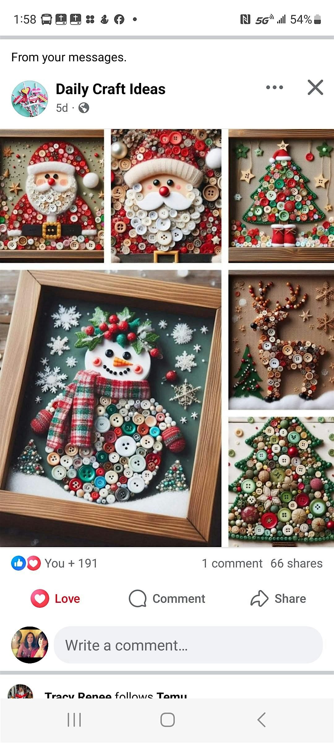 Christmas Button Art Craft Class