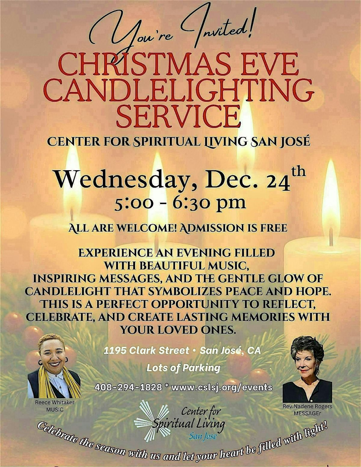 \ufe0f Christmas Eve Candlelighting Service at CSL San Jos\u00e9 \ufe0f