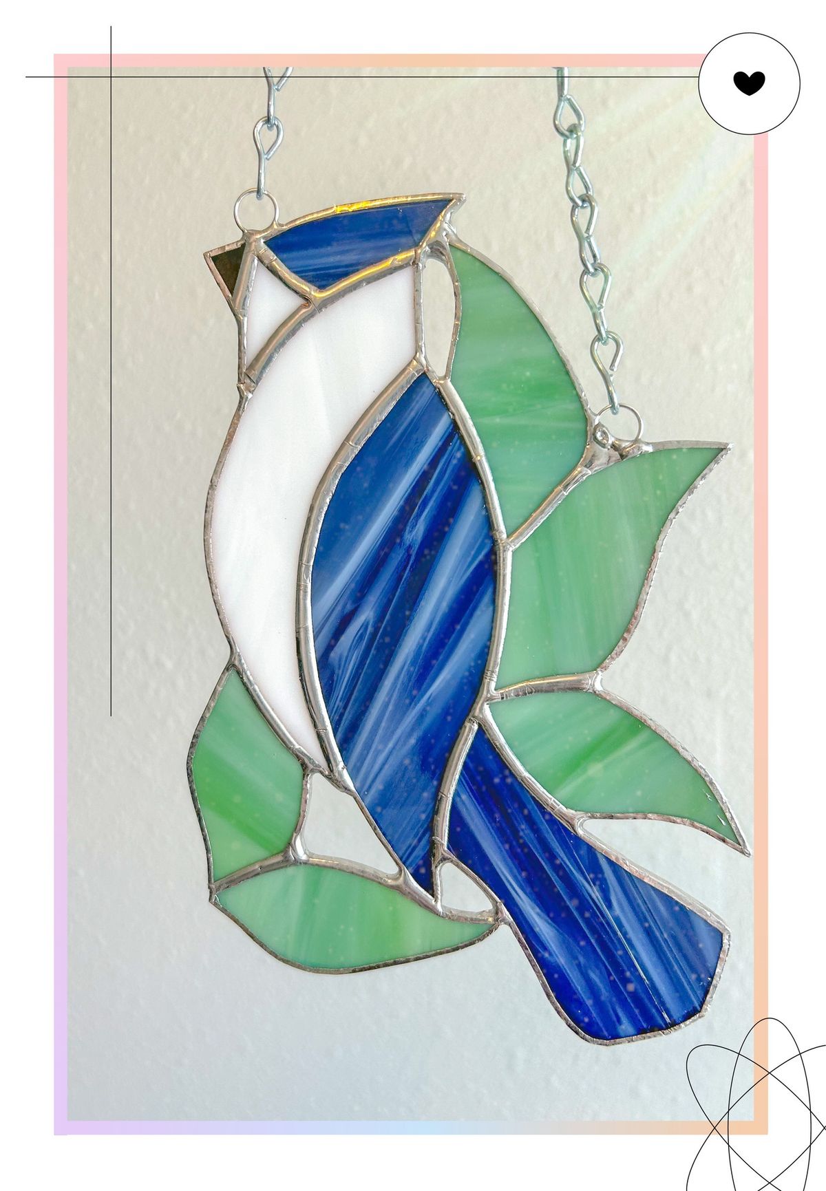 Stained Glass Blue Jay or Cardinal with Morgan's Stained Glass