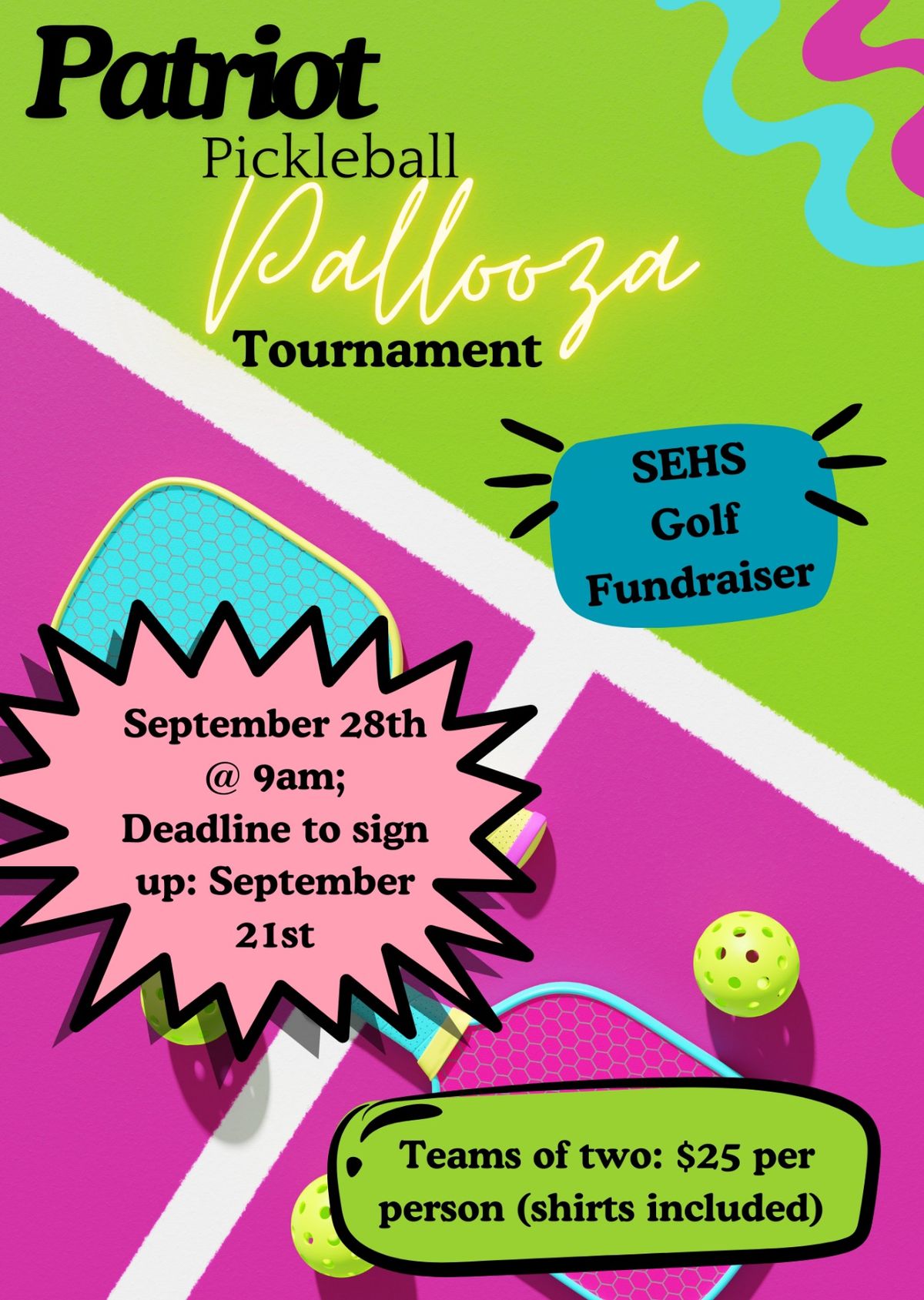 Support Our Golf Team Pickleball Event