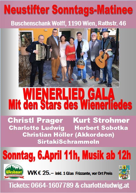 Wienerlieder Gala Matinee mit den Stars des Wienerliedes