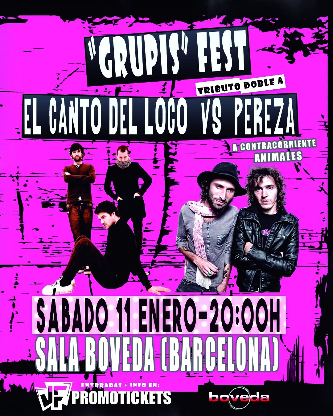 GRUPIS FEST-Tributos a Pereza y El Canto del Loco en BARCELONA