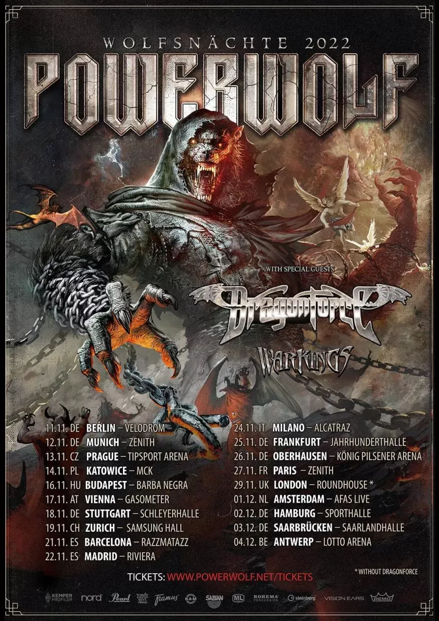Powerwolf at Cathedral Theatre at the Masonic Temple - Detroit