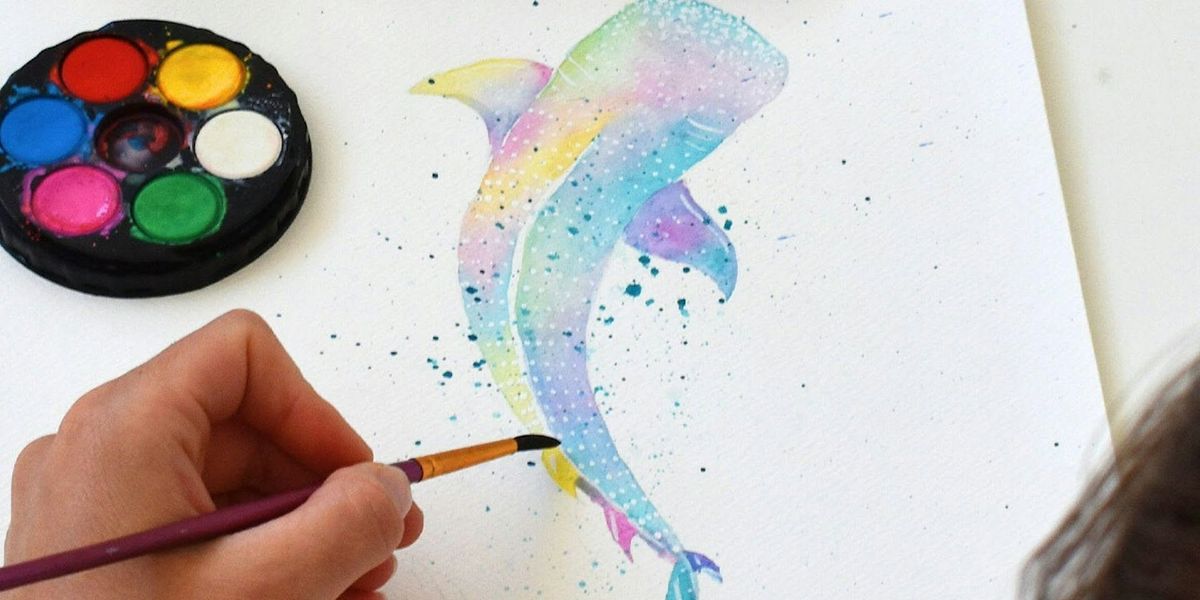 Watercolour Whales & Jellyfish: Kids Workshop (Ages 10+)