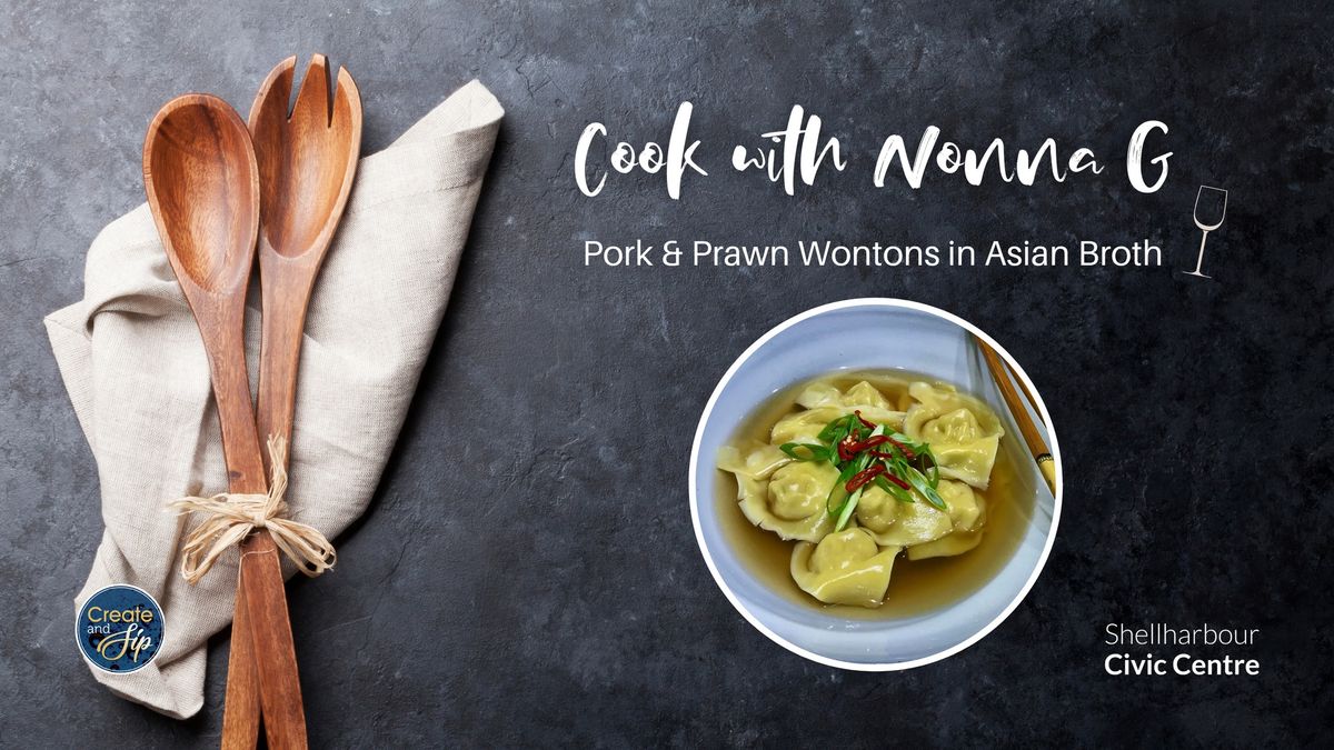 Create & Sip: Pork & Prawn Wontons in Asian Broth