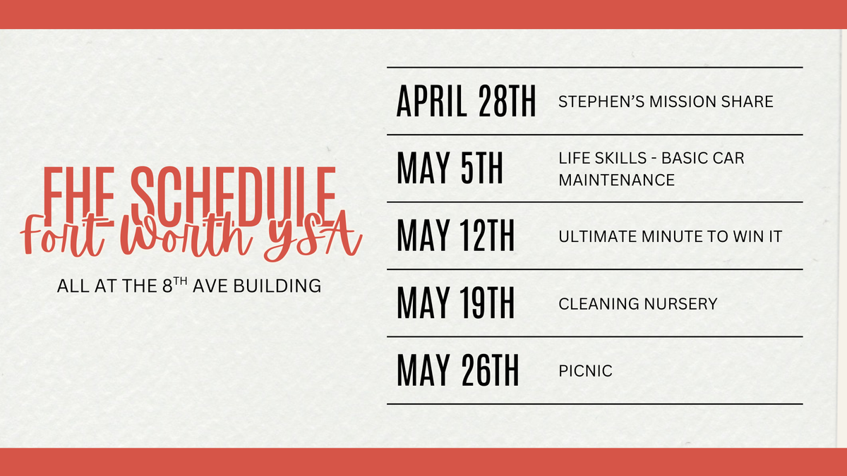 YSA Family Home Evening