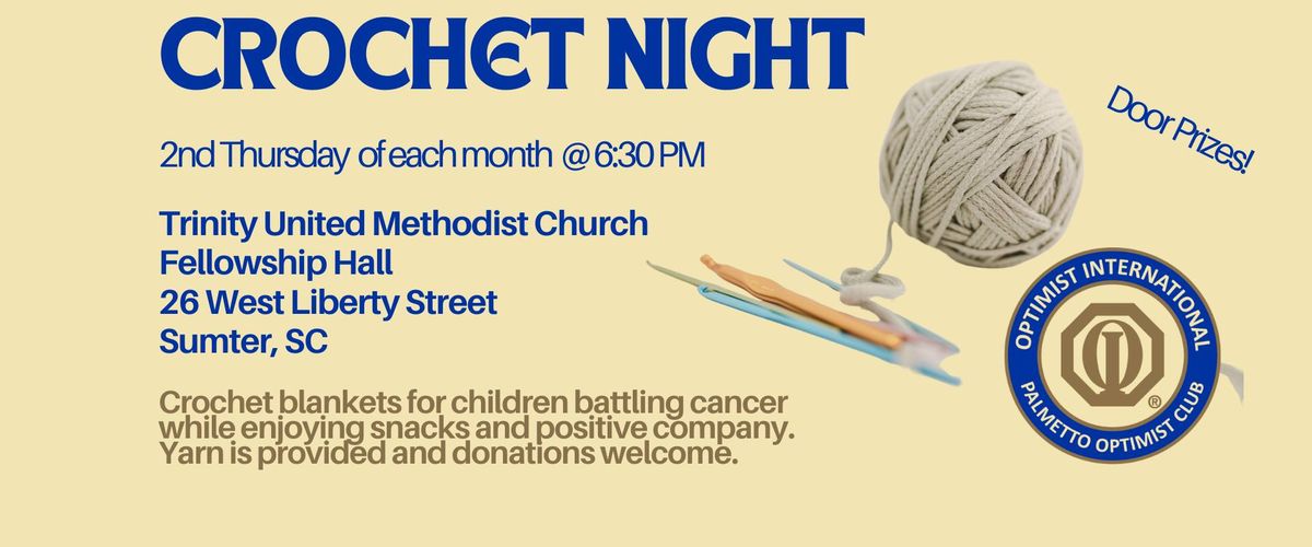 Crochet and Craft Night for Childhood Cancer