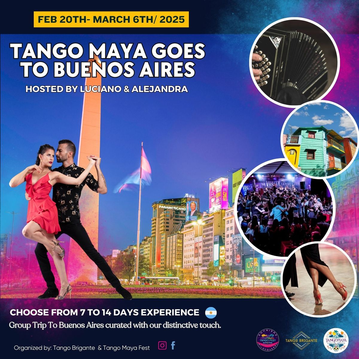 Tango Trip to Buenos Aires, 2nd edition. Feb 20th -March 6th 2025 organized by Tango Brigante