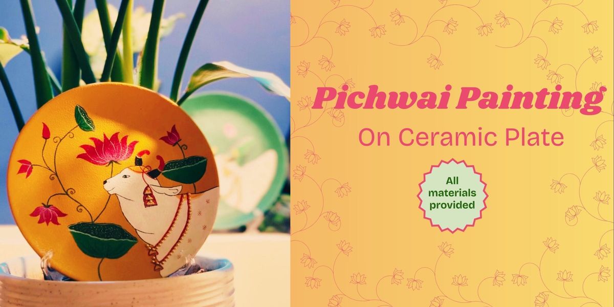 Pichwai Painting on Ceramic Plate