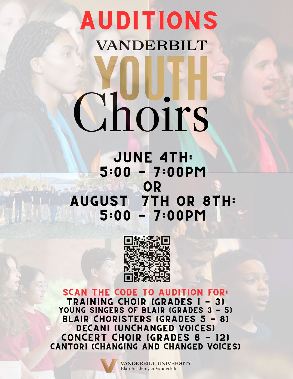 Vanderbilt Youth Choirs Auditions