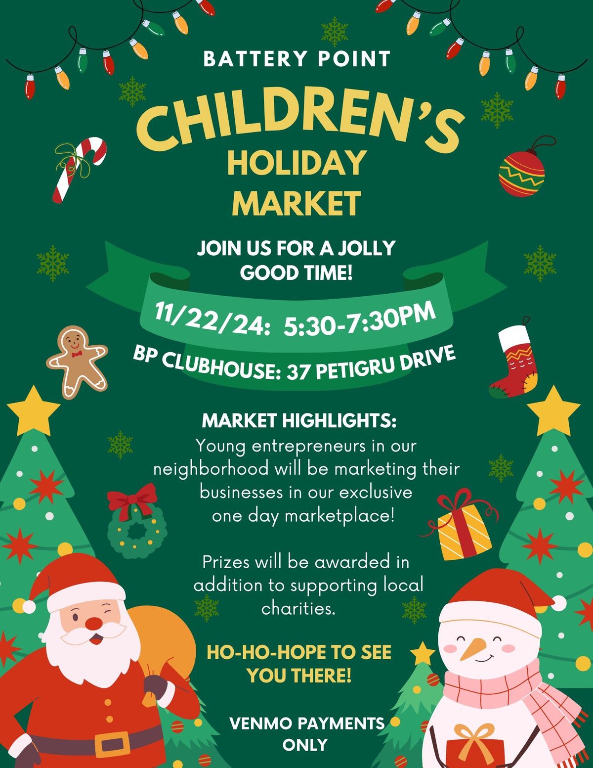 Children\u2019s Holiday Market at Battery Point