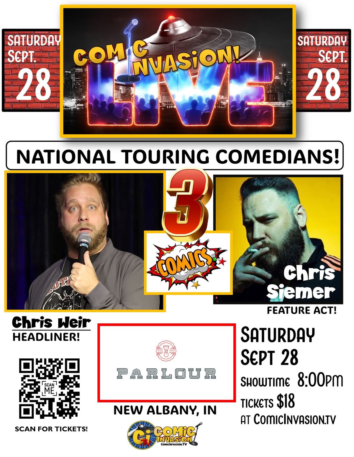 "Comic Invasion" LIVE! @ Parlour (New Albany IN)