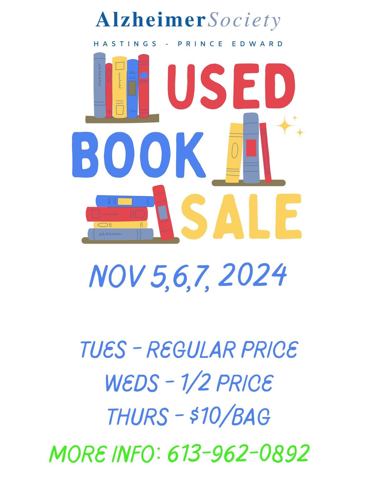 November 2024 Alzheimer Used Book Sale Fundraiser